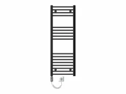 Radiador de baño eléctrico antracita, elemento calefactor cromado de 900 W^LuxeBath New