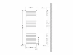 Radiador de baño eléctrico antracita, elemento calefactor cromado de 900 W^LuxeBath New