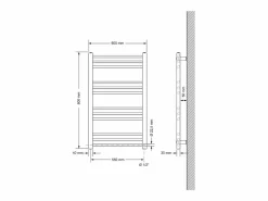 LuxeBath Toallero Eléctrico|Radiador de baño eléctrico Sahara 600x800 mm conexión lateral derecha
