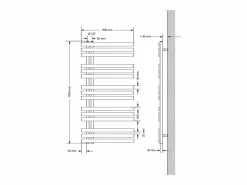 LuxeBath Toallero Eléctrico|Radiador de baño EM Iron 600x1400 mm Antracita Conexión central en la parte inferior