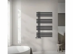 LuxeBath Toallero Eléctrico|Radiador de baño EM Iron 600x1000 mm Antracita Conexión central en la parte inferior