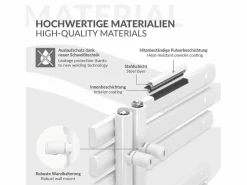 LuxeBath Toallero Eléctrico|Radiador de baño Iron EM 500x1200mm Conexión central inferior con embellecedor