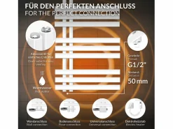 Radiador de baño Iron EM 500x1200 mm, , termostato + embellecedor^LuxeBath Hot