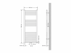 LuxeBath Toallero Eléctrico|Radiador de baño 500x1200 mm Antracita Conexión central derecha en la parte inferior