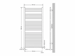 LuxeBath Radiador de diseño eléctrico Electric antracita con elemento calefactor cromado 900W Gris antracita
