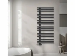 LuxeBath Toallero Eléctrico|Radiador de Diseño Iron EM 600x1400 mm Antracita Conexión Central Inferior