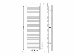 LuxeBath Radiador de diseño no eléctrico Sahara, 600 x 1800 mm, color , conexión central Blanco Discount