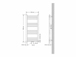LuxeBath Radiador de diseño no eléctrico Sahara, 400 x 800 mm, antracita, conexión central Gris antracita Hot
