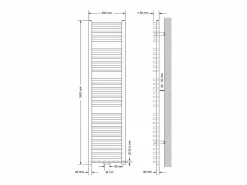 LuxeBath Radiador de diseño no eléctrico Sahara, 400 x 1800 mm, color , conexión central Blanco Hot