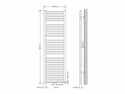 LuxeBath Toallero Eléctrico|Radiador de diseño no eléctrico Sahara, 500 x 1800 mm, color - Conexión central