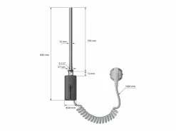 LuxeBath Toallero Eléctrico|Radiador de hierro EM Radiador toallero Radiador de baño Antracita 60x120cm