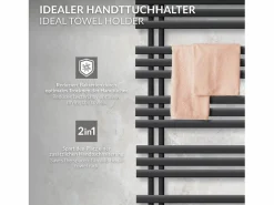 LuxeBath Radiador de panel antracita para baño 500x1600mm con conexión central al suelo Gris antracita Hot