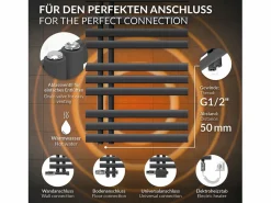 LuxeBath Radiador de panel antracita para baño 600x1600mm con conexión central universal Gris antracita Sale