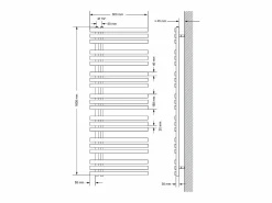 LuxeBath Radiador de panel antracita para baño 600x1600mm con conexión central universal Gris antracita Sale