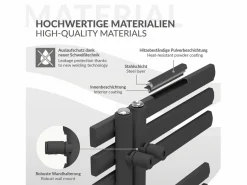Radiador de panel antracita para baño 600x1000mm con conexión central universal^LuxeBath Hot