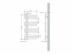 LuxeBath Toallero Eléctrico|Radiador de panel antracita para baño 500x1000mm con conexión central universal