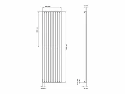 LuxeBath Radiador de panel Stella conexión vertical central 480 x 1800 mm incl. recortar Blanco Discount