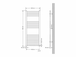 Radiador eléctrico con resistencia calefactora 900W, 500 x 1200 mm, antracita^LuxeBath Clearance