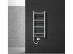 LuxeBath Toallero Eléctrico|Radiador Eléctrico con Resistencia 300W, 400 x 800 mm, Cromado, Conexión Lateral
