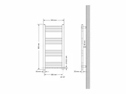 LuxeBath Toallero Eléctrico|Radiador eléctrico Sahara Design, 400x800 mm, , elemento calefactor de 300 W con termostato y pantalla digital