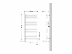 LuxeBath Radiador Sahara con resistencia eléctrica 600W, 500 x 800 mm, cromado Gris Discount