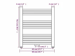 vidaxl Toallero Eléctrico|Radiador toallero de baño recto 500 x 764 mm