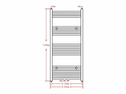 vidaxl Radiador toallero de baño curvo 500 x 1160 mm Negro Outlet