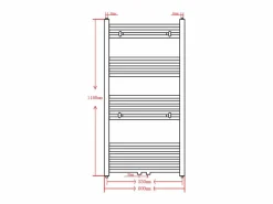 vidaxl Toallero Eléctrico|Radiador toallero de baño recto 600 x 1160 mm