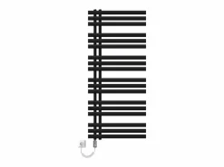 LuxeBath Radiador toallero eléctrico mate 600x1400mm con elemento calefactor 1200W Negro Hot