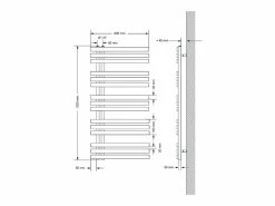 Radiador toallero eléctrico antracita 600 x 1200 mm con elemento calefactor 900W^LuxeBath Online