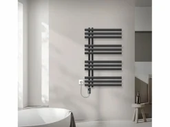LuxeBath Radiador toallero eléctrico antracita 600 x 1000 mm con elemento calefactor 300W Gris antracita