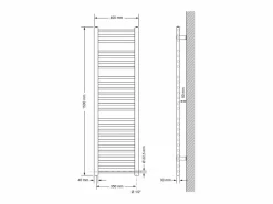 LuxeBath Toallero Eléctrico|Radiador toallero eléctrico con resistencia 1200W, 400 x 1500 mm, , recto