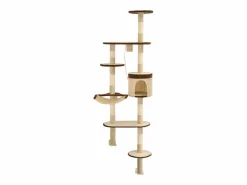 Clicnbuy Juego De Animales|Rascador de gato de pared postes de sisal 194 cm beige y marrón