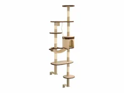 Clicnbuy Juego De Animales|Rascador de gato de pared postes de sisal 194 cm beige y marrón
