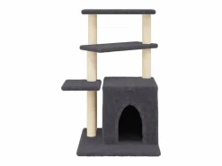 Rascador para gatos con postes de sisal oscuro 83,5 cm^Clicnbuy Discount