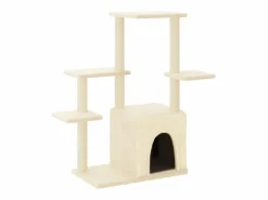 Clicnbuy Rascador para gatos con postes de sisal color 97,5 cm Crema Clearance