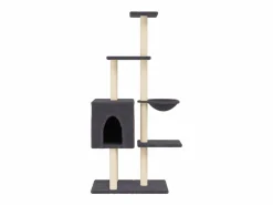 Rascador para gatos con postes de sisal oscuro 145 cm^Clicnbuy Sale