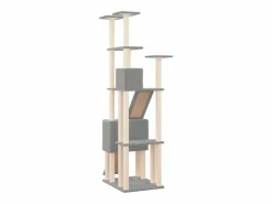 Rascador para gatos con postes de sisal claro 190 cm^Clicnbuy New