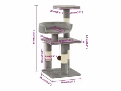 Clicnbuy Rascador para gatos con postes de sisal 65 cm Gris Online