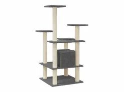 Clicnbuy Juego De Animales|Rascador para gatos con postes de sisal oscuro 110 cm