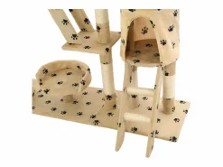 Clicnbuy Rascador para gatos con poste de sisal 230-250 cm huellas Beige Best