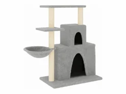 Clicnbuy Juego De Animales|Rascador para gatos con postes de sisal claro 83 cm