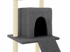 Rascador para gatos con postes de sisal oscuro 110 cm^Clicnbuy Discount