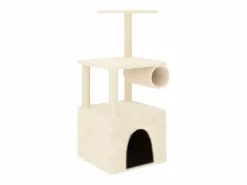 Clicnbuy Rascador para gatos con postes de sisal color 109,5 cm Crema New