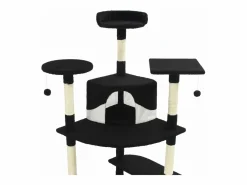Rascador para gatos con poste de sisal y blanco 203 cm ES246705 Negro Clearance