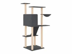 Rascador para gatos con postes de sisal oscuro 143 cm^Clicnbuy Sale