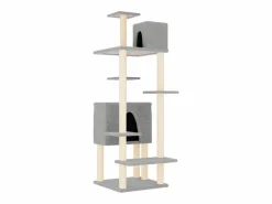 Clicnbuy Rascador para gatos con postes de sisal claro 154 cm Gris Discount