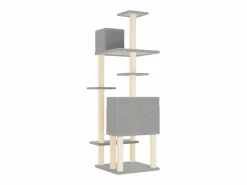 Clicnbuy Rascador para gatos con postes de sisal claro 154 cm Gris Discount