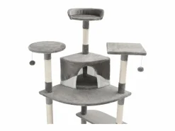 Rascador para gatos con poste de sisal 203 cm y blanco ES387811 Gris Best