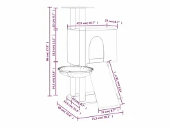 Rascador para gatos con postes de sisal claro 96 cm^Clicnbuy Online